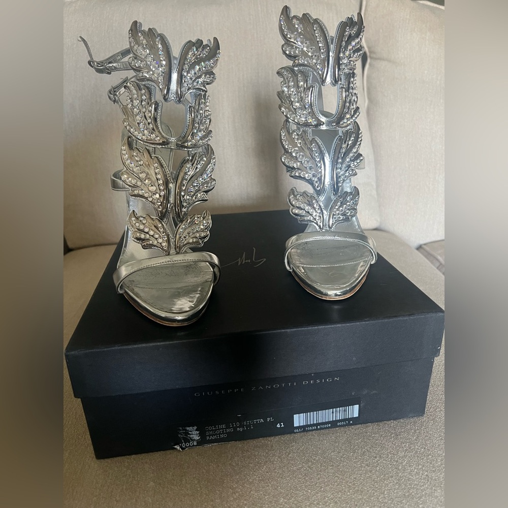 Giuseppe Zanotti COLINE CRUEL WING HIGH HEEL SANDALS Size 41 / 10